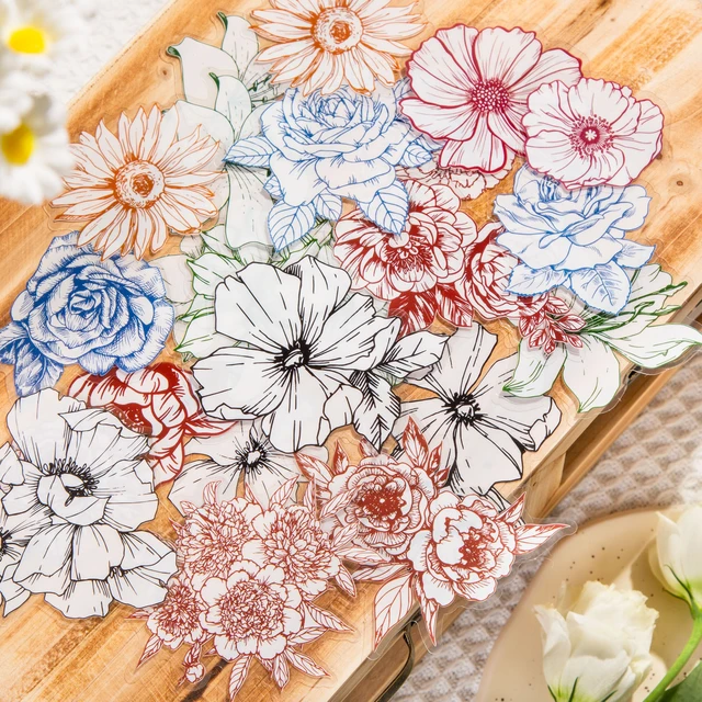 BUKE 40Pcs/Bag Plant Flower Series Decorative Diary Sticker Scrapbook