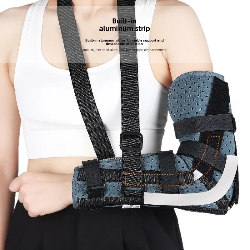Elbow Arm Support Brace with Aluminum Splint Arm Sling Immobilizer for Fracture Sprain Dislocation Injury Rehabilitation
