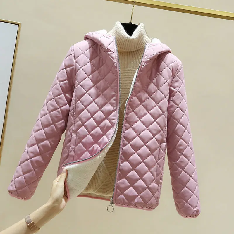 

2023 Women Cotton Coat New Thick Hooded Cotton outerwear Winter Wear Cotton Jacket Lamb Fleece Jacket Short Cotton Clothing