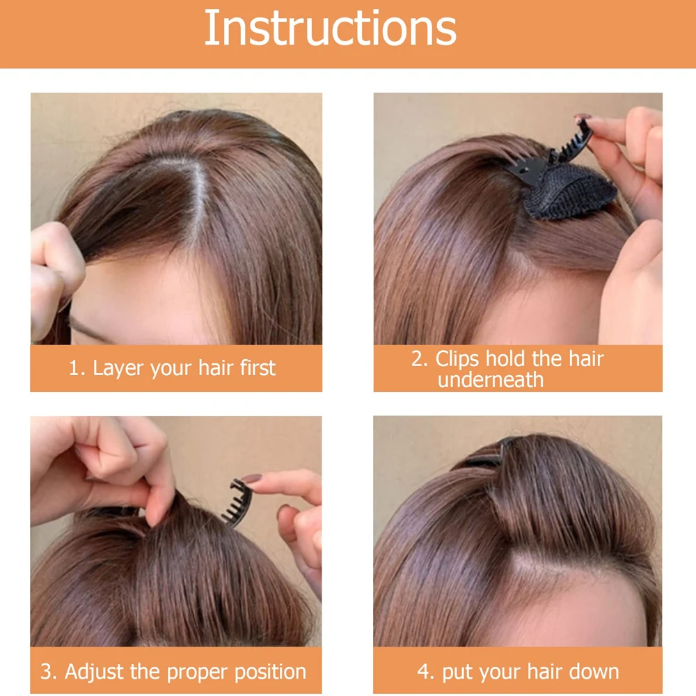 Invisible Fluffy Sponge hair clips Front Line Forehead Volume Base Puff Cushion Hair Clips Bun DIY Styling Women Accessory