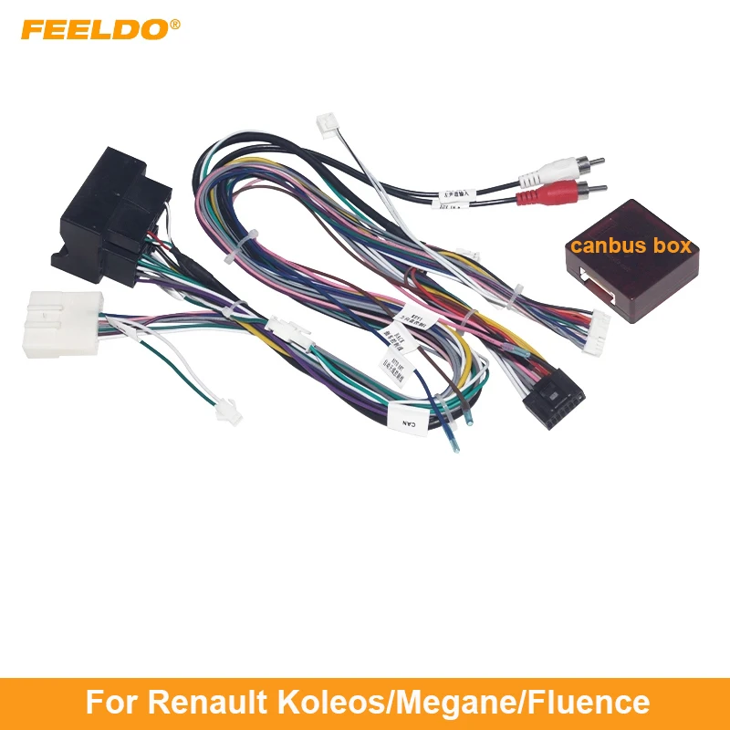 FEELDO Car 16pin Audio Wiring Harness With Canbus Box For Renault