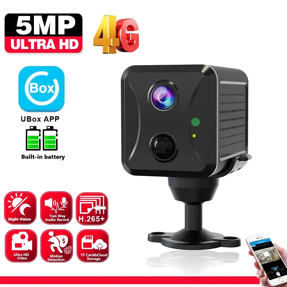 Voor Ubox Cctv Camera 5mp 4G Sim Kaart Wifi Home Bewakingscamera