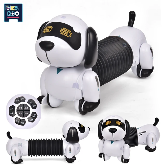 UKBOO Interactive RC Robot Dog Remote Control Robotic Stunt Dachshund Electronic Pet Smart Program Educational Toys for Children 1