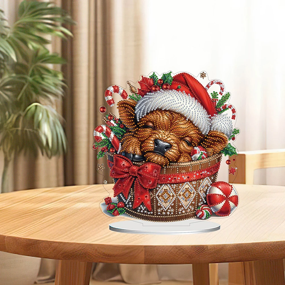 2D/Flat Christmas Yak DIY Table Top Diamond Painting Ornament Kits 5D DIY Diamond Art Tabletop Decorations for Adults Beginner