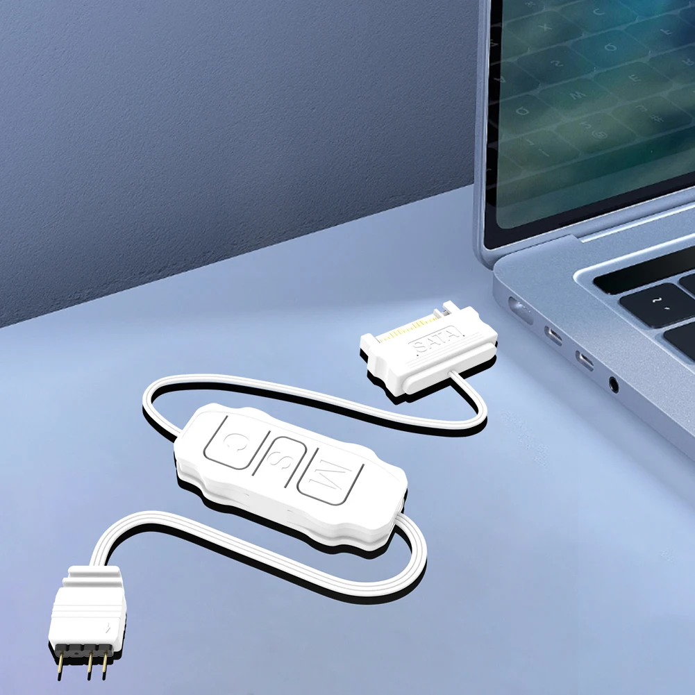 5V 3PIN ARGB Controller ARGB 5V 3PIN To SATA Interface Extension Cable Mini Adapter Controller for PC Fan Light Strip