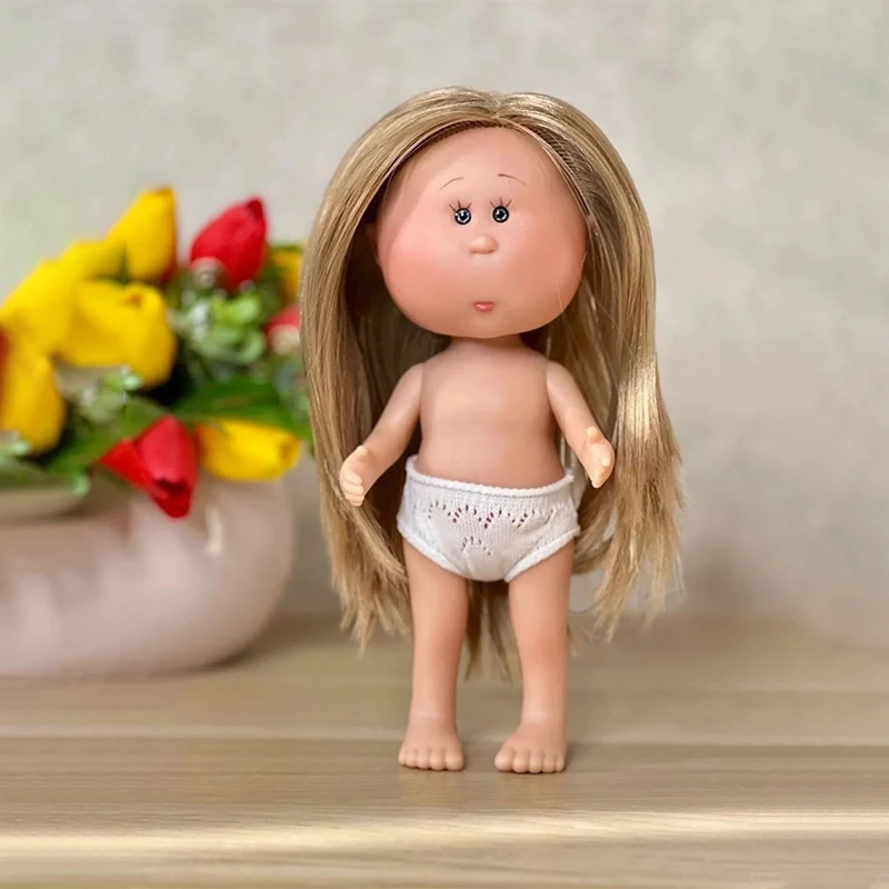 새로운 24cm 미아 감자 인형 발도르프 수제 세트 - 어두운 피부 곱슬머리 누드 DIY 인형 소녀들을 위한 드레스업 장난감