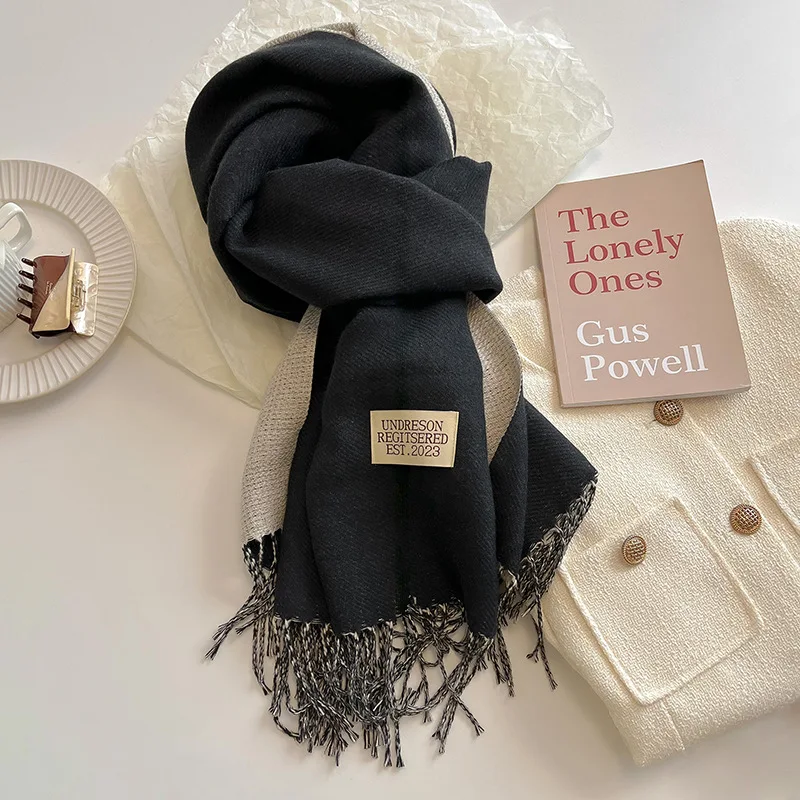 Koreanische mode Schals Einfarbig Schal Pashmina Fühlen Tücher Und Wraps Für Abendkleider Frauen Herbst Winter Decke Große – Detail 14