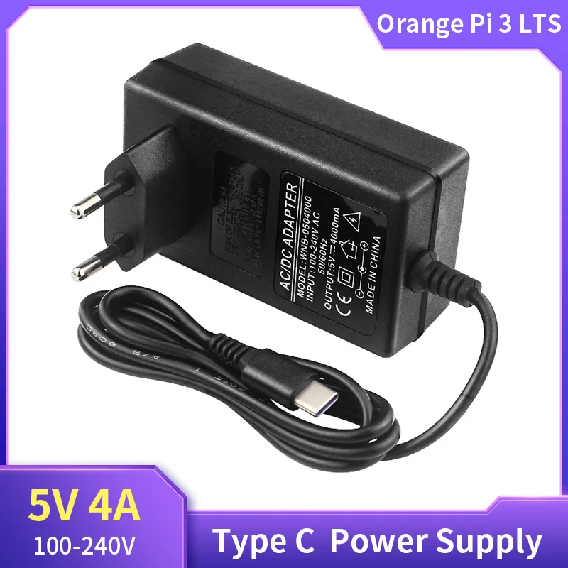 Alimentatore Orange Pi 3 Lts 5V 4A Adattatore Di Alimentazione Usb Tipo C 100-240V Caricabatterie Eu Us Per Orange Pi 4 Lts Jetson Nano 2Gb