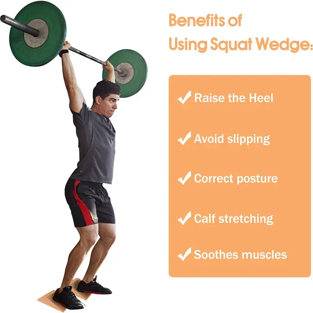 1/2Pcs Squat Wedge Block Non Slip Professional Squat Ramp for Weightlifting Deadlift Heel Elevated Calf Raises Yoga Slant Board 3
