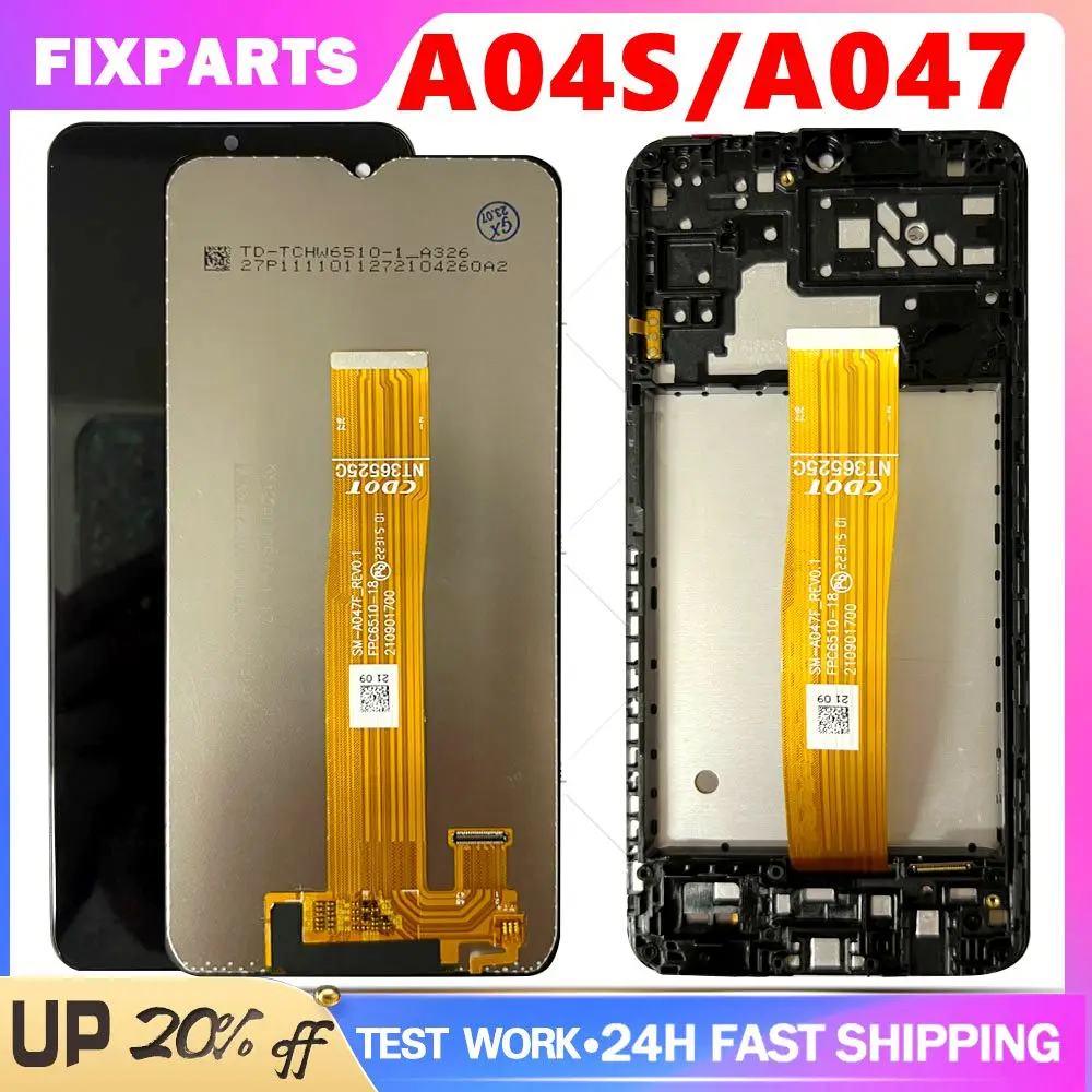 

Tested Display For Samsung Galaxy A04s LCD A047 Display Touch Screen Digitizer for Samsung A047F A047F/DS A047F/DSN LCD