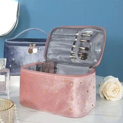 Velvet Makeup Bag Net Star Girl Portable Cosmetics Large Capacity Square Lipstick Storage Bag Makeup Brush Bags