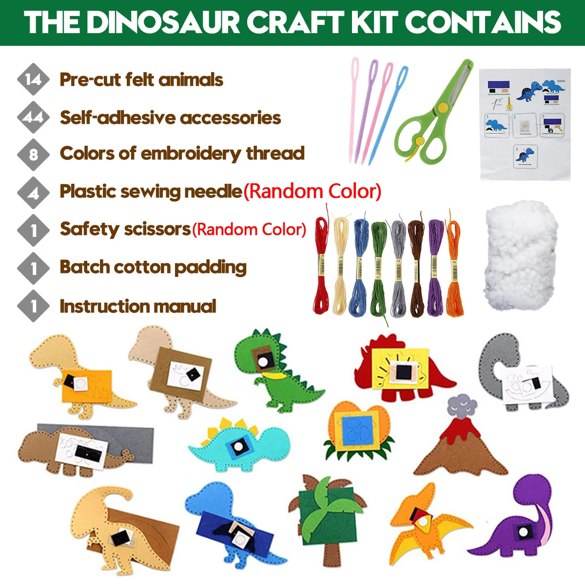 DIY Sewing Craft Kit for Kids - Forest Creatures Felt Plush Art Set, Perfect for Beginners and Christmas Gifts