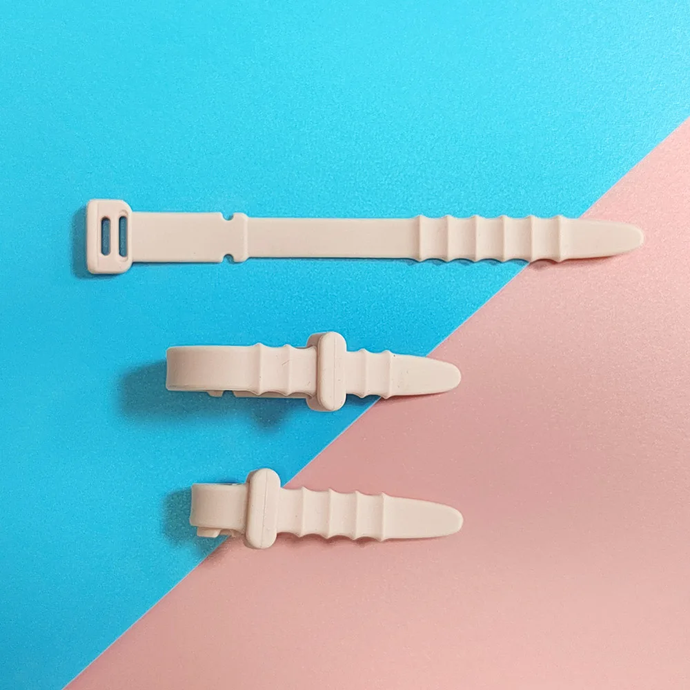 5PCS/Set Cable Winder Organizer Buckle Straps Silicone Earphone Clips Wire Cord Management Cellphone Accessories Organization
