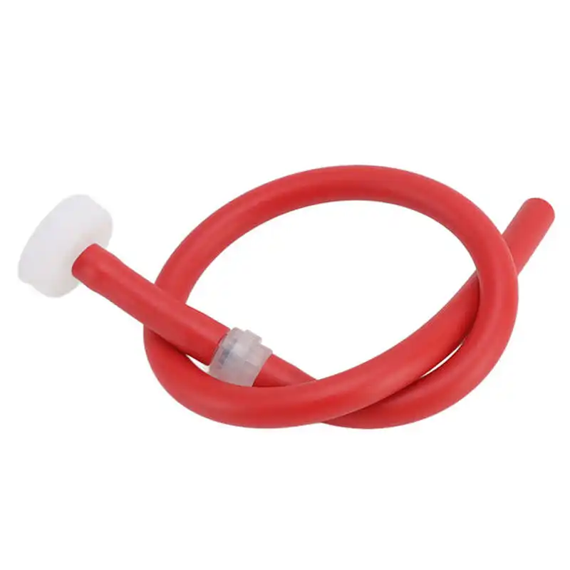 Enema Cleaning Tube Silicone Nozzle Anal Bowel Cleansing Enema Hose 50cm Red with Bottle Connector Cleaning Hose