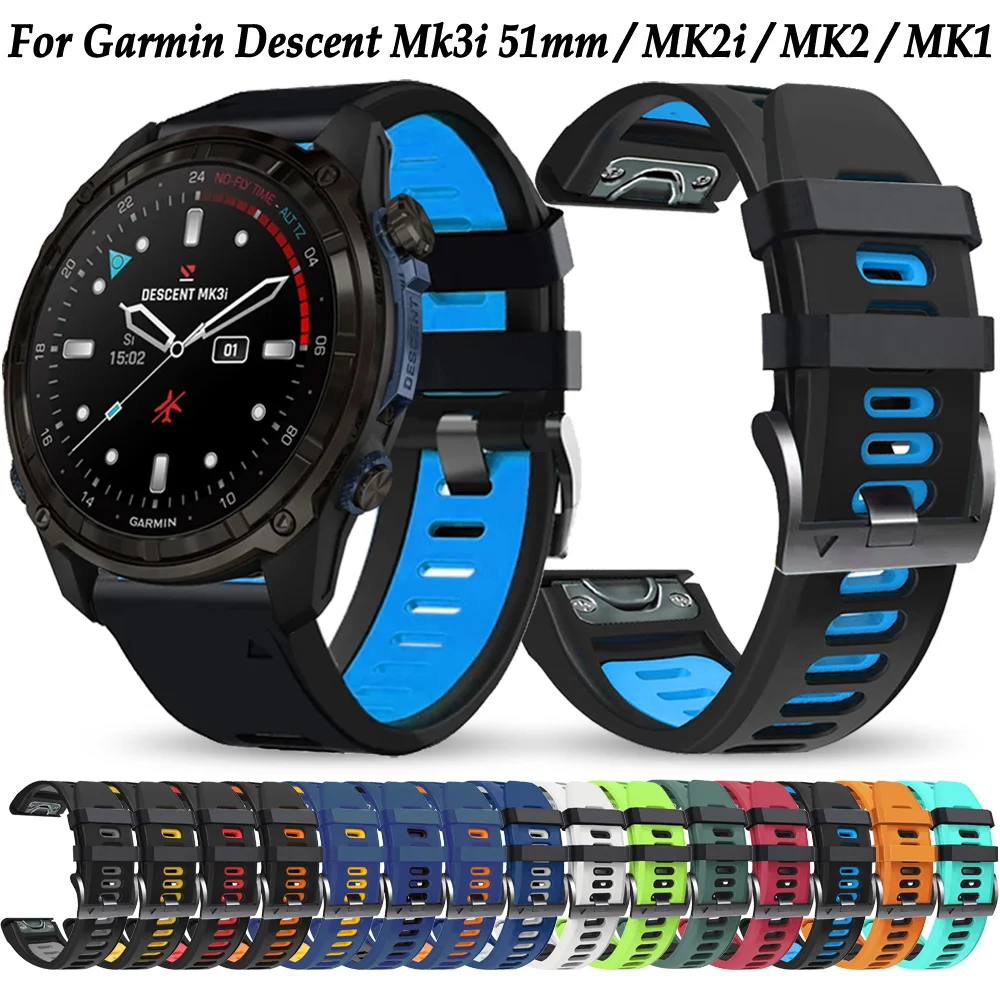 Cinturini Per Orologi Quickfit 22/26Mm Per Garmin Descent Mk3I 51Mm Mk2I Mk2 Mk1 Fenix 6X 6 Pro 7X 7 Pro 5X 5 Plus Braccialetti Con Cinturini