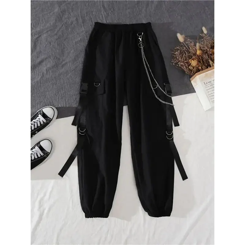 韓国人気ファッション[PAKUA] RIBBON BUCKLE CARGO PANTS Women's Cargo Pants Buckle Ribbon Pocket Jogger Elastic