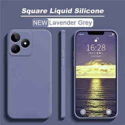 Premium Liquid Silicone Rubber Phone Case - Ultimate Protection Cover for Realme C55 (Lavender Grey)