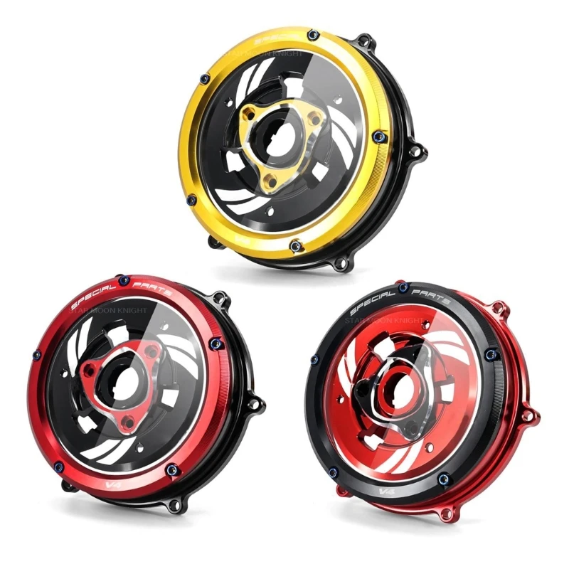 

Motorcycles Aluminium Alloy Clear Engine Clutch Guard Cover Side Cases Protector