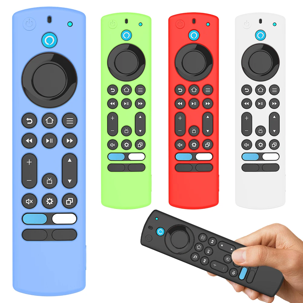 Silicone Protective Case with Lanyard Protective Skin Sleeve Shockproof Luminous for Fire TV Alexa Voice Remote Cover silicone remote case,silicone remote cover,silicone remote sleeve,remote controller cover,silicone case protector