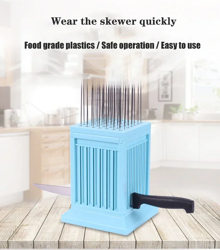 Description Picture 2 of itemBBQ Meat Skewer Maker Wear Meat String Lamb Skewers Machine 49 Holes Skewer Tools Tofu Skewer Machine Grill Barbecue Accessories