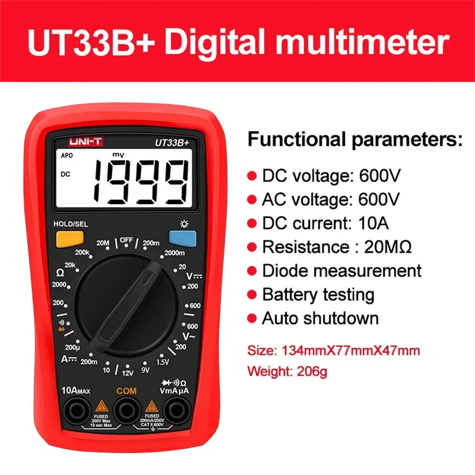 UNI-T Multimeter Digital Professional UT890C UT890D+ UT89X UT89XD UT60S UT60BT UT61B+ UT61D+ UT61E PLUS Electric Tester Meter image 14