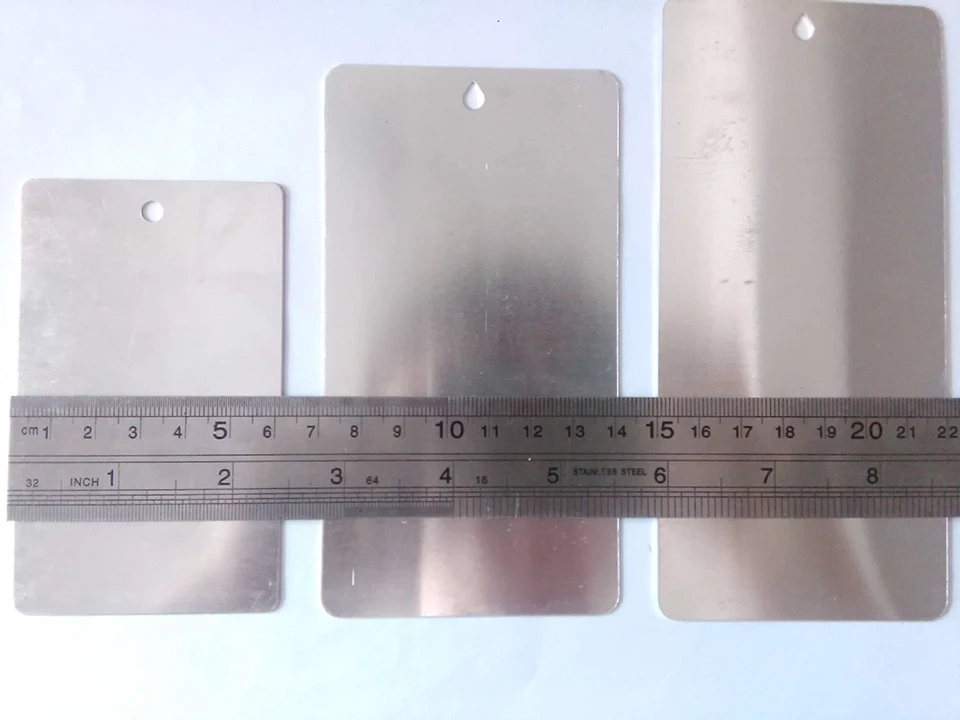 100 Stück Elektrolytische verzinnte Stahlprüfplatten für Pulverbeschichtung, flüssige Farbe und korrosionsbeständige Prüfblätter CQ-1 – Detail 9