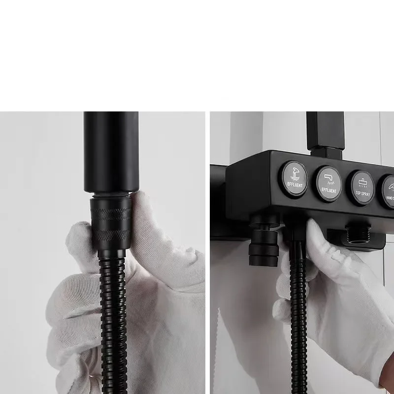 1pcs 1.5M 1/2inch Stainless Steel Black Hose Extension Pipe Bathroom Shower Pipe Extension Pipe Water Pipe  Bathroom Accessories 3