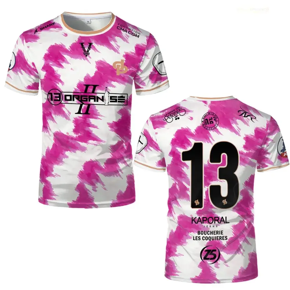 New JUL Marseille Rap All-Over Printed Jersey 13 Organize Hip Hop Football T-Shirt Training Uniform Unisex Streetwear Tops
