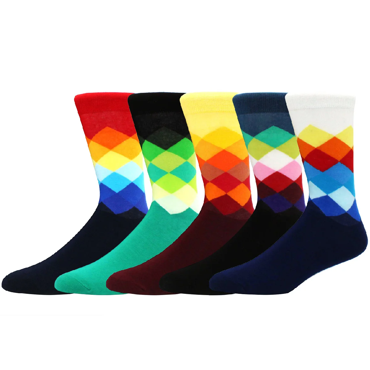 Men's Colorful Vintage Animal Cotton Socks - 5 Pairs, Fun Casual & Business Styles