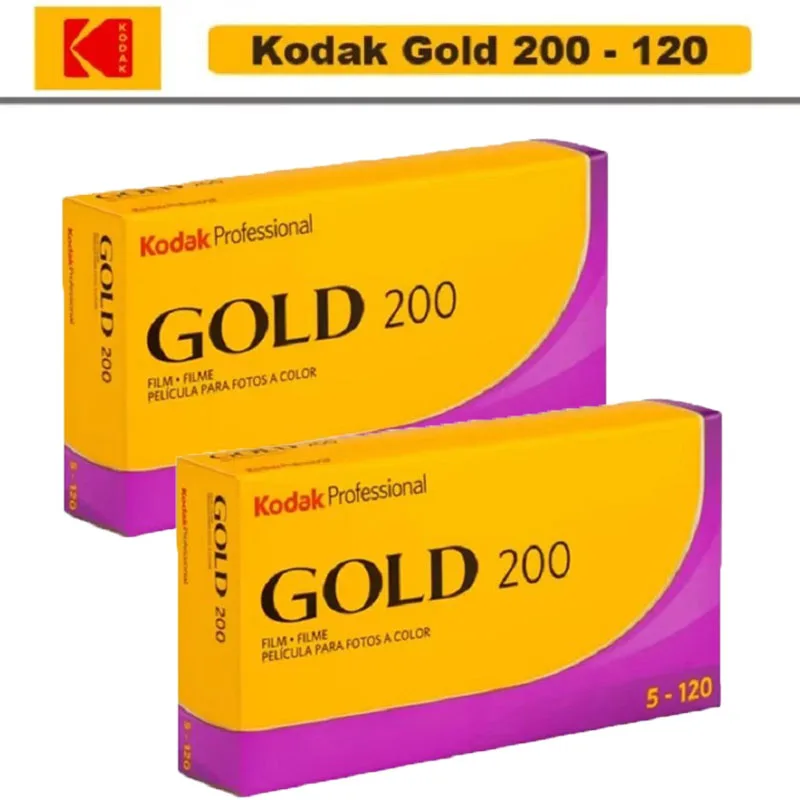 1-10 Roll Kodak Gold 200 Degree 120 Color Negative Film Professional Portrait IOS200 Landscape Filme C41 Flushing Bright R Style