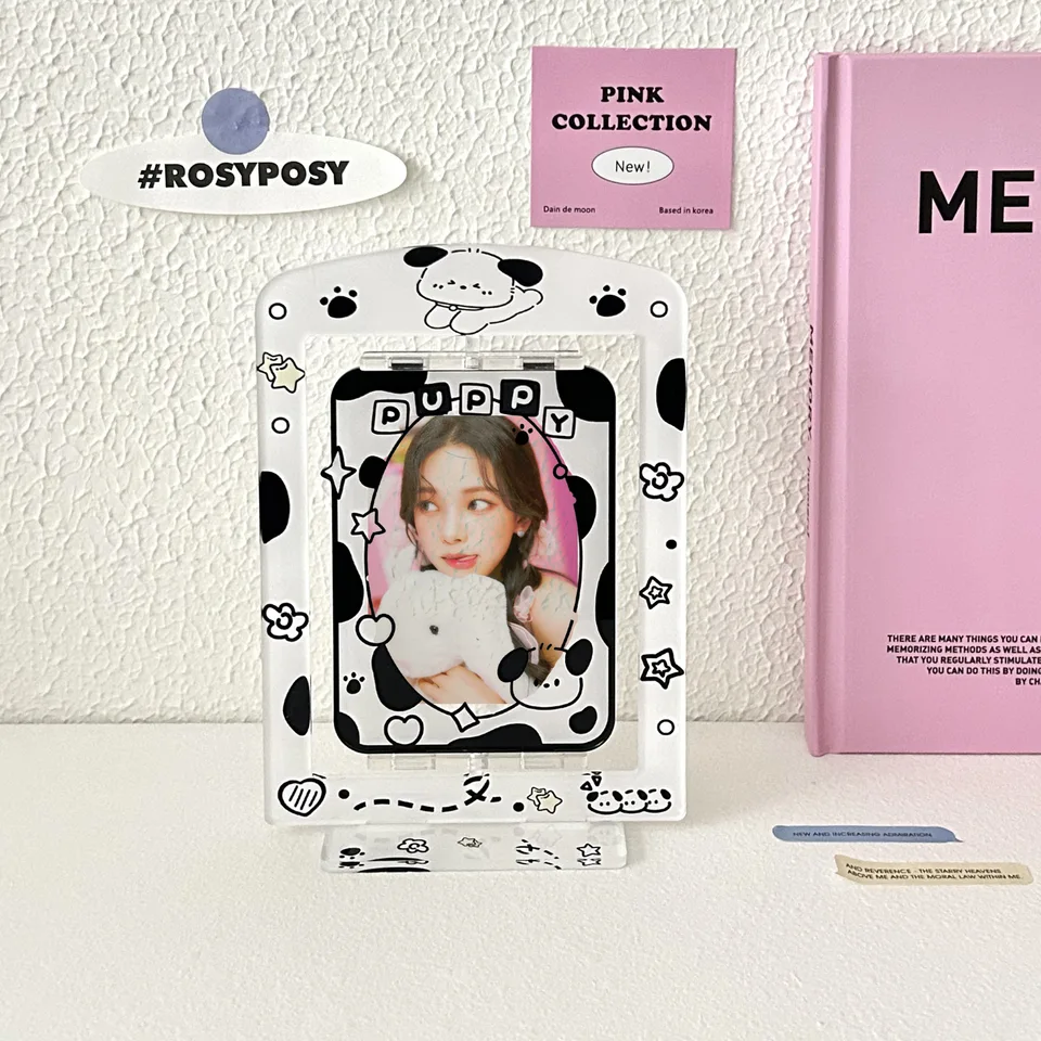 MINKYS Kawaii Puppy And Cat 3 inch Rotating Photo Card Holder Idol