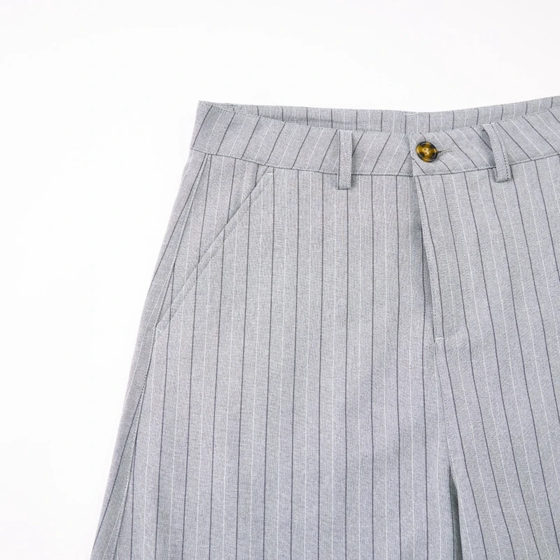 Retro Old Money Ästhetik Gestreifte Weite Hosen Lässige Baggy-Hosen mit Gebogener Form für Männer und Frauen Relaxed Fit Ballon-Hosen – Detail 7