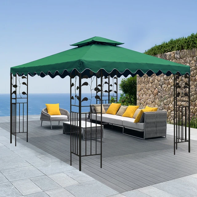 Parte superiore della tenda per gazebo da 3 * 3 m, parte superiore della tenda per protezione solare con protezione UV esterna, può essere utilizzata per eventi all'aperto di matrimoni nel patio del giardino 4