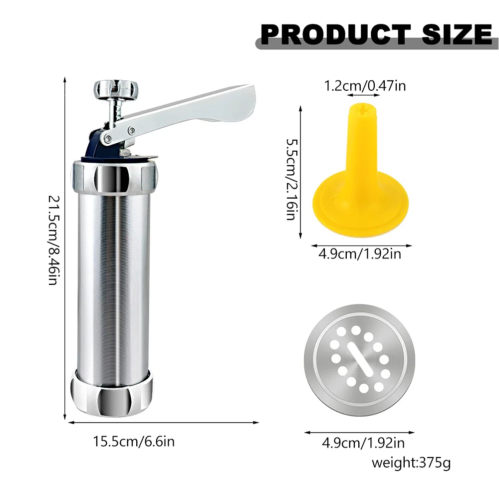 Cookie Maker Press Kit Christmas Spritz Cookie Press Gun and Icing Set Aluminum Manual Churros Maker Machine Biscuit Tools cookie maker press kit
