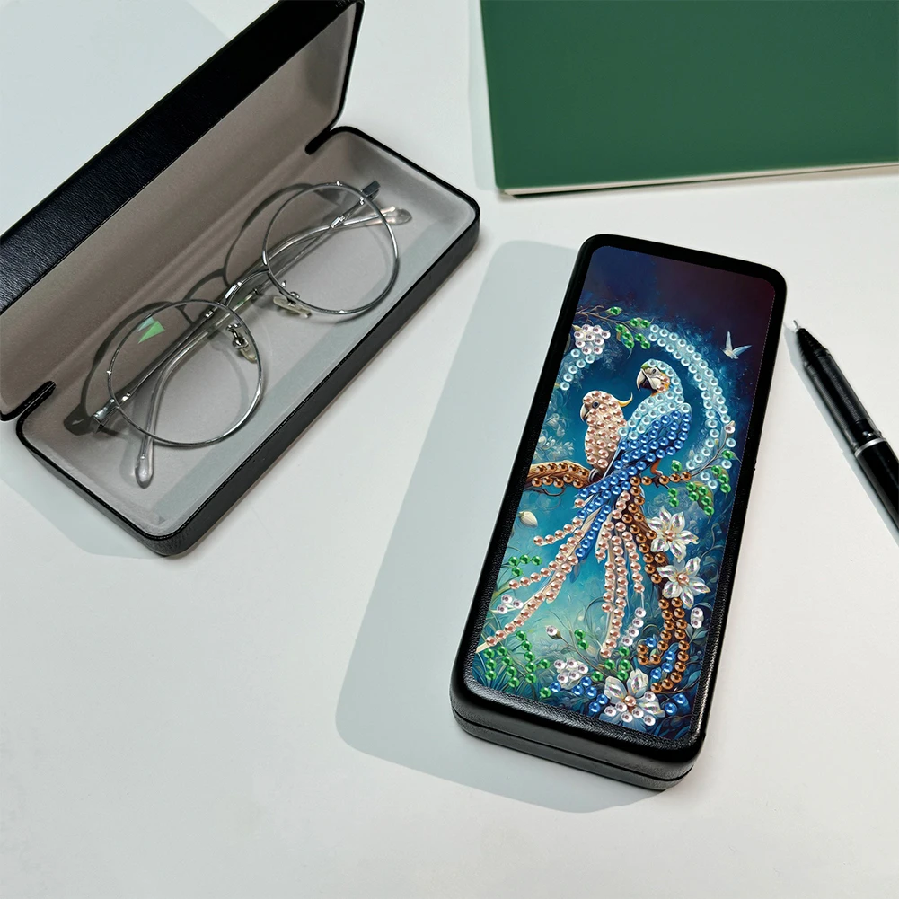 Diamond Painting Eyeglasses Case Flower Diamond Art Sunglasses Case Rhinestones Sunglasses Storage Box Glasses Storage Case