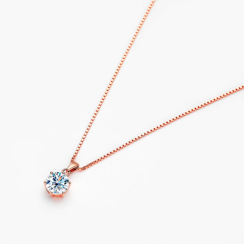 Pendant necklace moissanite necklace OEVAS Real 1 Carat D Color Moissanite Bridal Pendant Necklace 925 Sterling Silver Wedding Party Fine Jewelry Gift