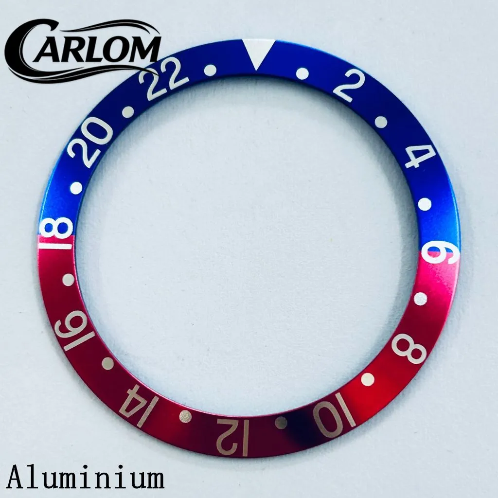 Multicolor GMT Aluminum/Ceramic Sloping Bezel Insert for 40mm Watch Case - Premium Watch Accessory
