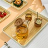Bamboo Tray Japanese Dinner Plate Imitation Bamboo Pattern Tea Tray Kitchen Storage Plastic Storage Tray Thickened Anti-drop 5