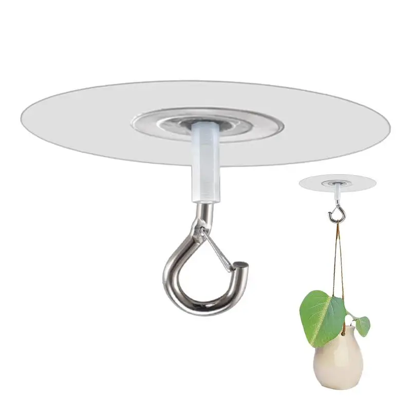 

Adhesive Ceiling Hook Self-Adhesive Water Resistant Hooks For Ceiling Household Organizers For Plants Lights Wind Chimes