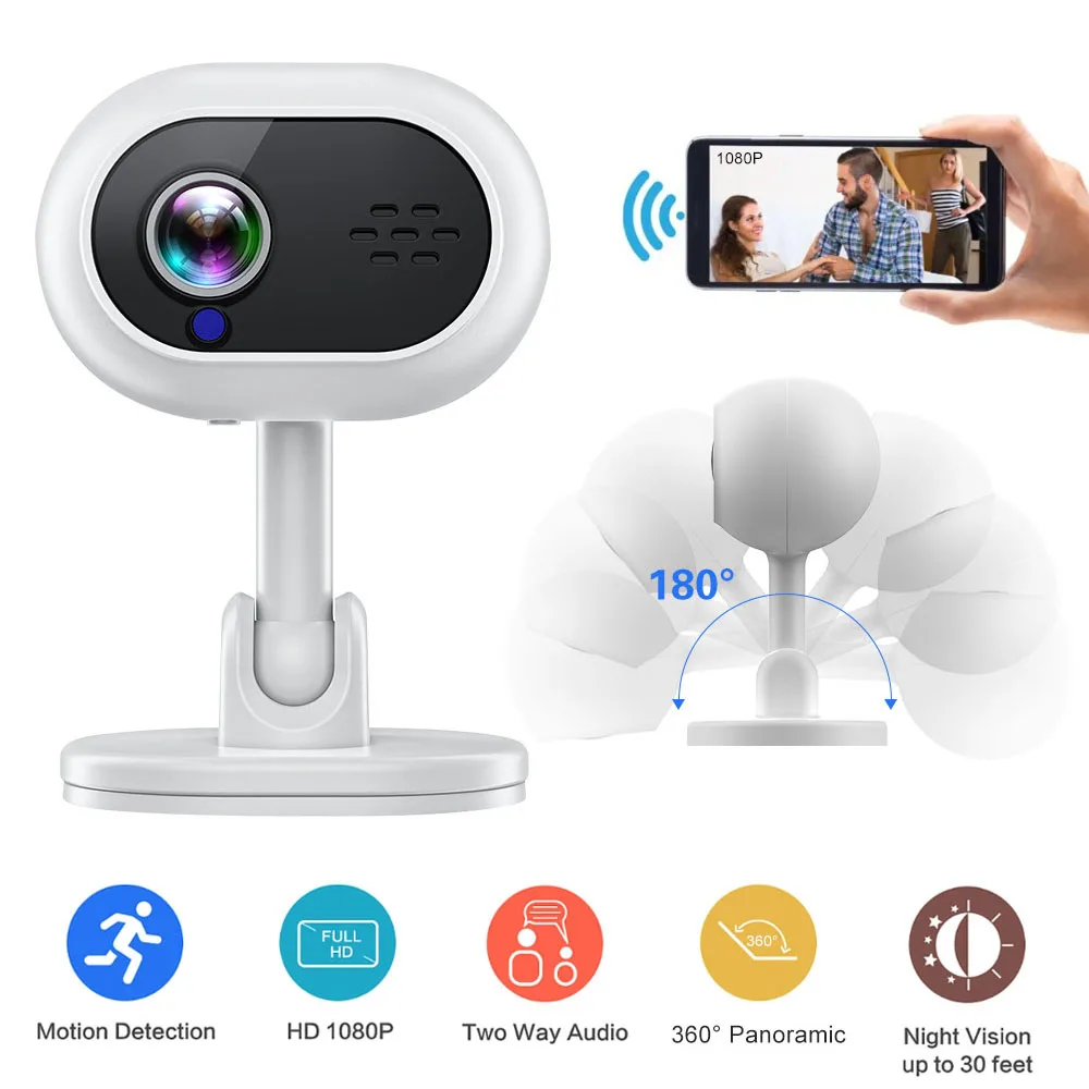 

Смарт-камера 4K 1080P A4 WIFI HD, беспроводная камера для дома и улицы, датчик движения, ночное видение, двусторонняя аудиокамера