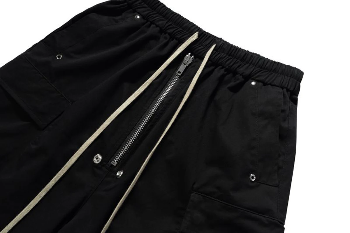 High Quality Luxury Front Zipper Hip Hop Shorts 2024 New Summer Fashion Men Casual Loose Drawstring Shorts 6