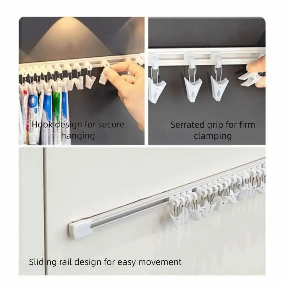 Plastic Hair Accessory Organizer with Slide Rail Wall Mount