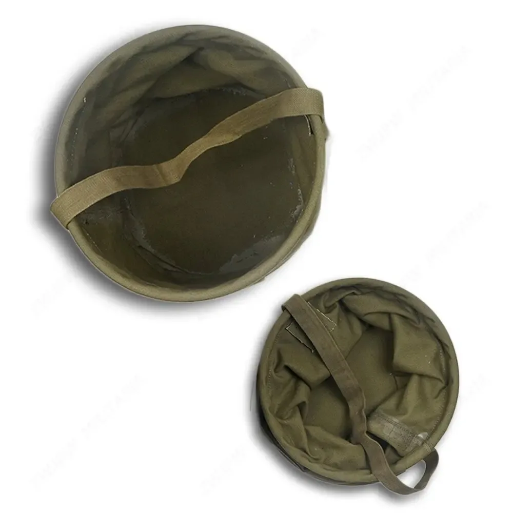 Portable Carriable Army Green Canvas Outdoor Water Bucket
