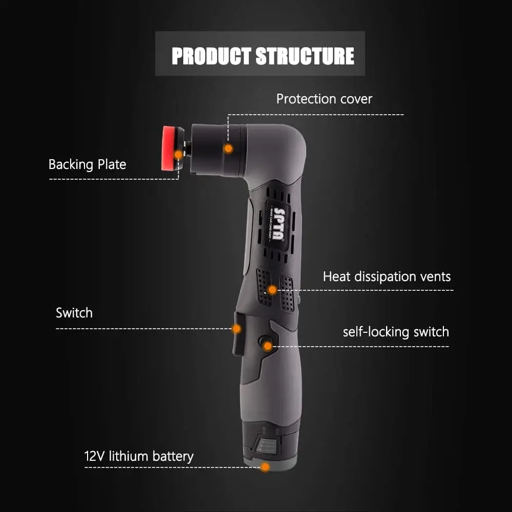 Cordless Mini Polisher, 12V Cordless Multi Polisher, Micro Scratches Killer Car Polisher RO/DA Mini Auto Machine Sets W