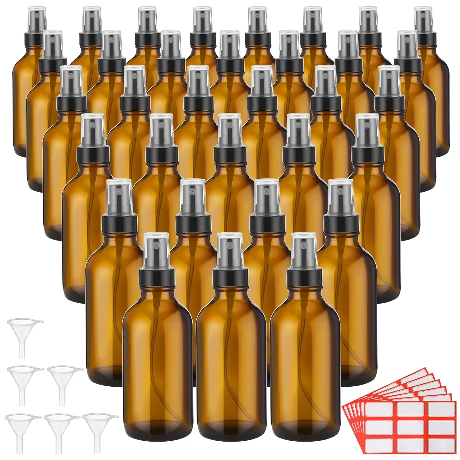Refillable Amber Glass Spray Bottle for Perfume Essential Oil 1pcs 5ml-100ml with Atomizer Sprayer
