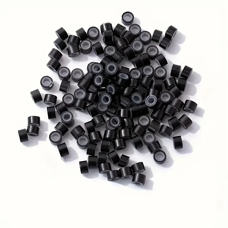 500개 헤어 익스텐션 마이크로 링 링크 비즈 5mm 실리콘 라이닝 비즈 (인모 연장용 도구) - 다양한 색상