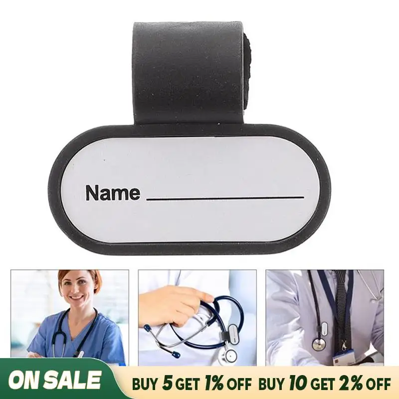 

5pcs/lot Name Tag Stethoscope Identification Tags Id Custom Magnets Holder Clip Badgelabel Tube Nametags Magnetic Plate Badges