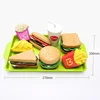 Children Hamburger Pretend Play Cooking Toys Set Mini Simulation Food Kitchen Toys For Girls Sandwich Fries Burger Assembly Game 6