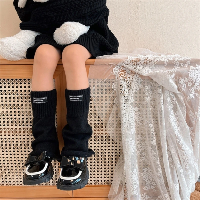 Kids Leg Warmers for Autumn Spring LolitaStyle Girls Knee High Socks Bells Bottom Leg Covers Knit Breathable Stockings
