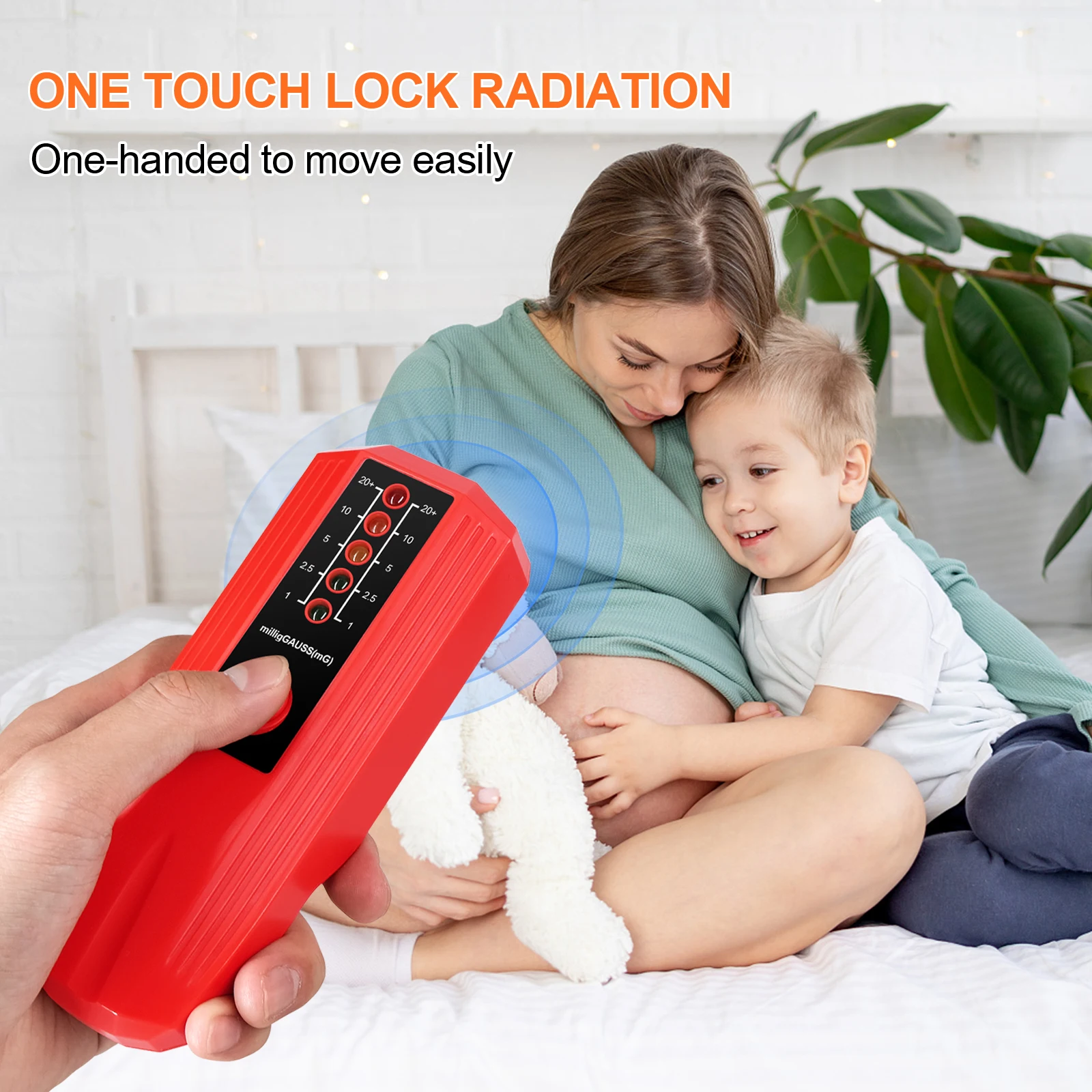 Portable Gauss Meter 5 LED Magnetic Field Detector Handheld Radio Frequency Field Tester for Abnormal Wave Research EMF Testing